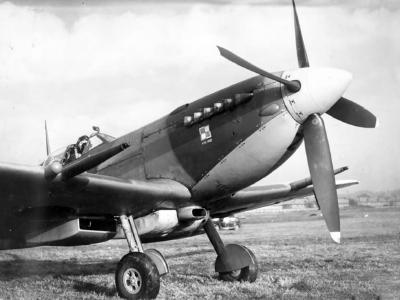 Flt Lt Zulikowski of No 306 Polish Squadron in the cockpit of his Spitfire Mk IXc, serial BS456, UZ-Z