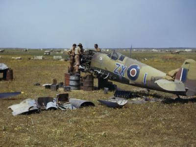 Wreckage of Spitfire Mk IX, EN459 ZX-1 from PFT, Tunisia, April 1943