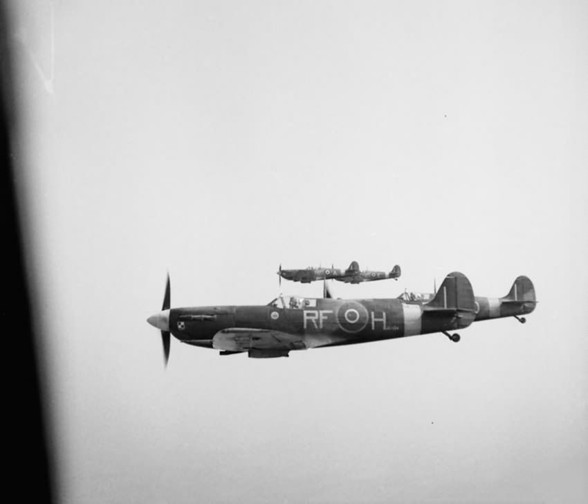 Spitfires Mk VB Of No 303 Polish Fighter Squadron In Flight, 17 May ...