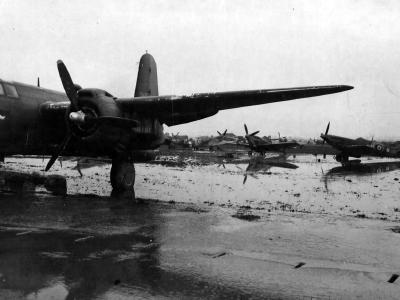 Spitfires and A-20 in Italy 1945