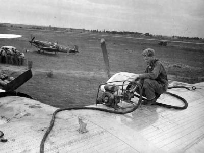 Supermarine Spitfire Mk IX and B-24 in France