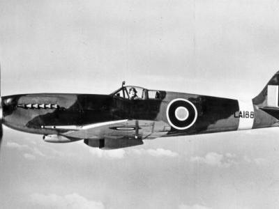 Supermarine Spitfire Mk 21, serial LA188 in flight