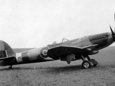 Spitfire Mk24 serial PK684 on the ground