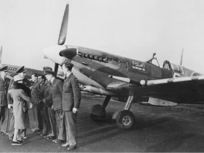 Spitfires Mk IX of No. 126 Squadron RAF line-up at Bradwell Bay on 11 December 1944