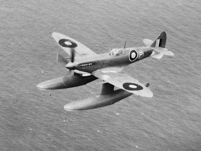 Spitfire Mk IX MJ892 floatplane in flight