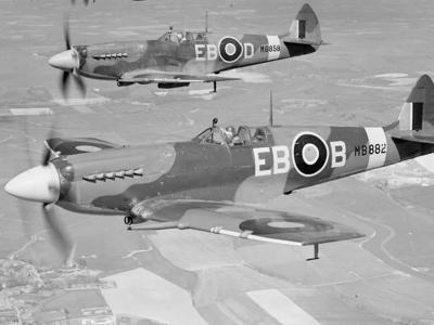 Spitfires Mk XII in flight