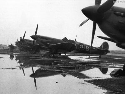 Spitfires Cigognes Holland 1945