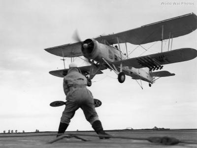 Batsman Signalling Down Swordfish HMS Tracker 1944