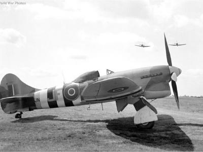 Tempest JF-Z JN862 of No. 3 Squadron RAF with D-Day stripes