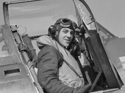 Squadron Leader R. P. Beamont in his Typhoon R7752