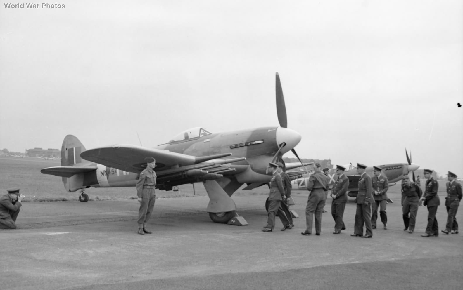 King George VI and Typhoon MN454 HF-S of 183 Sqn