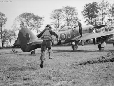 Typhoon HH-J of No. 175 Sqn. at Le Fresne-Camilly
