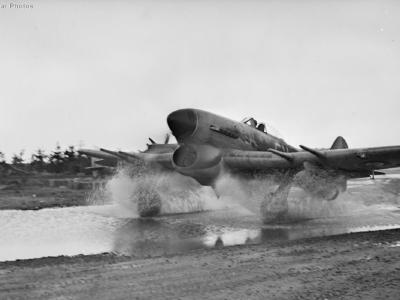 Typhoon of No. 439 Sqn with 1000lb bombs Eindhoven