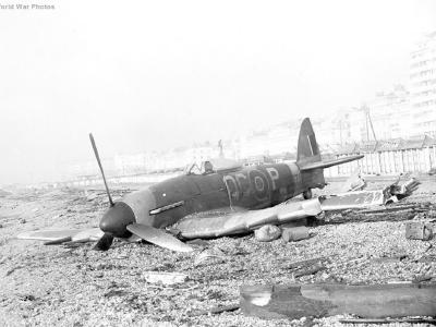 Crashed Typhoon at Brighton 1944