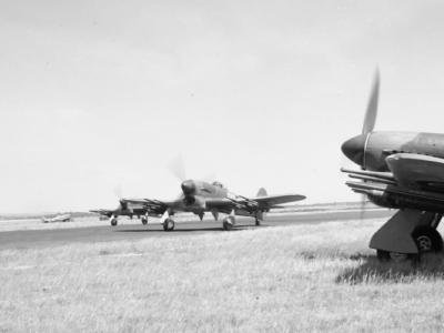 Typhoon IBs of No. 609 Squadron RAF at Thorney Island