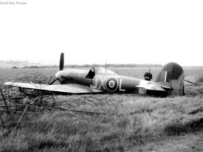 Crashed Typhoon Mk IB R8752 JX-L June 1943