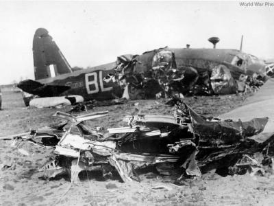 Crashed Wellington R1013 of No. 40 Squadron RAF