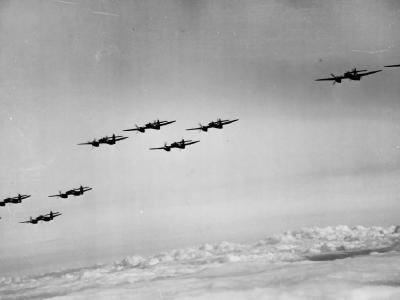 Whirlwinds squadron in flight