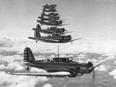 Northrop A-17A formation