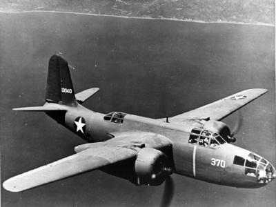 A-20B 41-3040 370 in flight