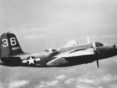 Douglas A-20J Havoc #36 43-22070 from 47th Bomb Group in flight