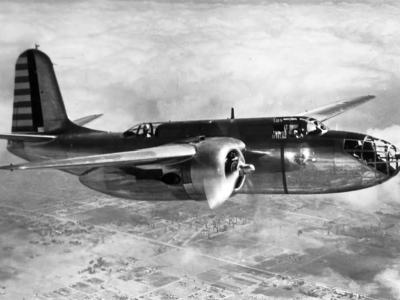 Douglas A-20A in flight