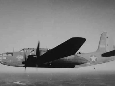 Douglas A-20 from 47th Bomb Group in flight during World War II