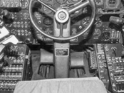 Douglas A-20 bomber: control column and instrument panels