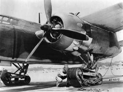 TA-20H 44-466 with experimental tracked landing gear