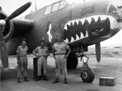 A-20 from 417th BG with shark mouth nose art