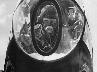 Bombardier in nose of an A-20 1941