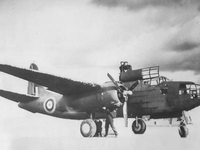 RAF crew checks over Boston I in England