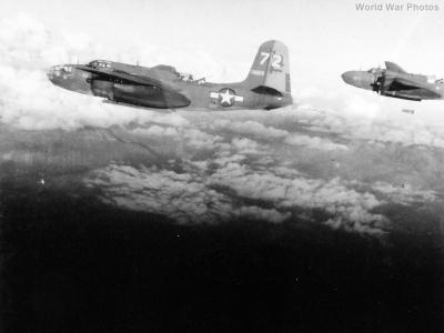 A-20 over target at Cisterno Italy