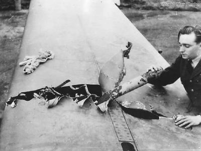 Damaged Wing of bomber