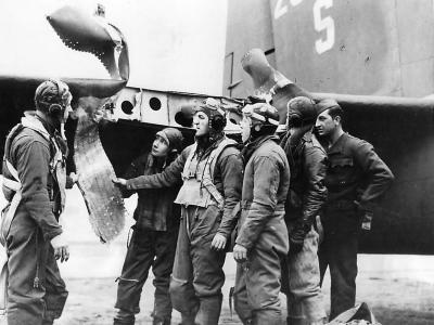 Damaged during mission to Oschersleben Boeing B-17G 42-31178 „Buckeye Boomerang” of the 401st Bomb Squadron, 91st BG, Bassingbourn 1944
