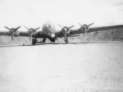 B-17 Flying Fortress at airfield