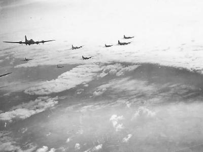 B-17 bombers squadron over Freckenhorst Germany 23 March 1944