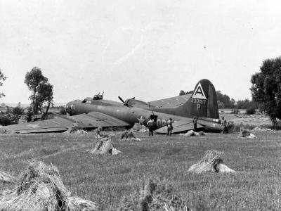 B-17F after crash 91st bomb Group 323rd BS 42-30157