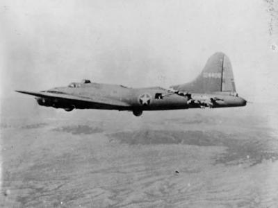 B-17 After Collision With German Fighter February 1943