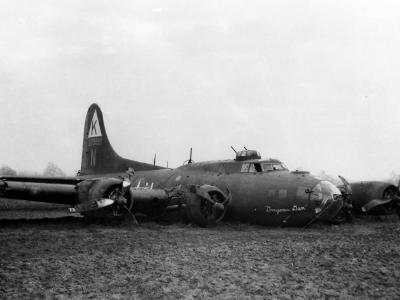 B-17 Flying Fortress Battle Damaged 379th Bomb Group Flying Fortress 42-29891