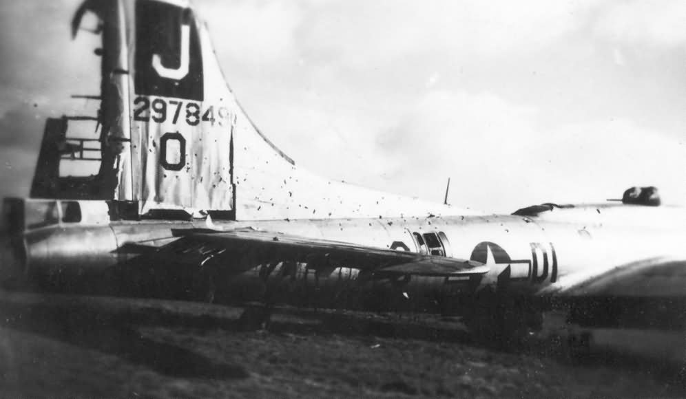 Damaged B-17 42-97849 Liberty Belle 390th Bomb Group 570th Bomb Squadron 8th Air Force 1945