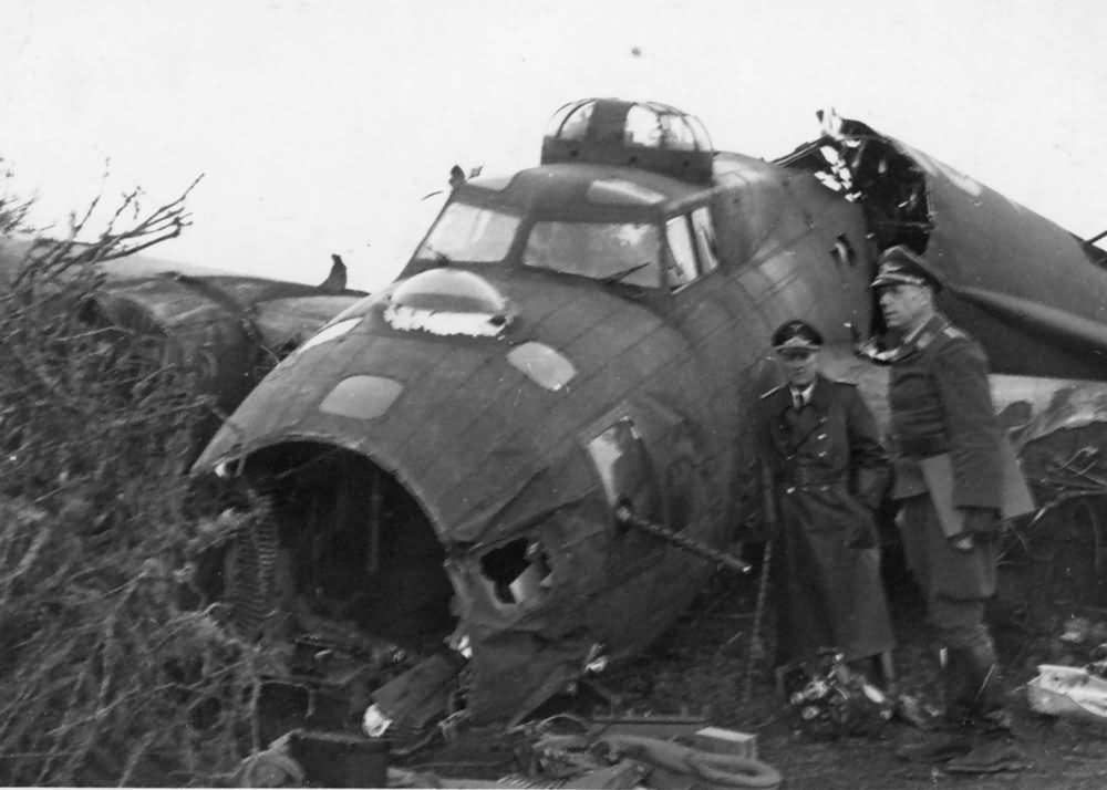 Luftwaffe Officers Are Inspecting The Wreck Of B-17 | World War Photos