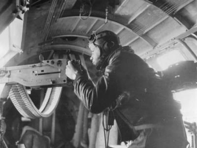 Waist Gunner Aboard Flying Fortress B-17