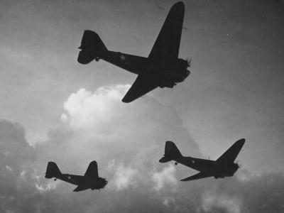 B-18A Bolo formation on anti submarine patrol during World War II