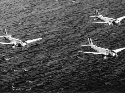B-18 bombers of the 5th Bomb Group during exercises near Hawaii
