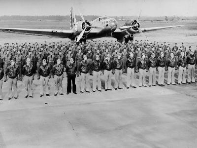 Members of 95th Bomb Squadron and B-23 at McChord Field 1941