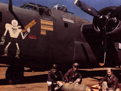 B-24D Liberator 41-24183 of the 308th Bomb Group, 374th Bomb Squadron in China (color photo)