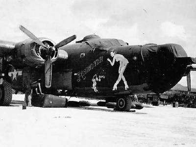 B-24J Liberator serial 42-100398 „Retriever” of the 30th Bomb Group, 27th Bomb Squadron 7th AF – nose art