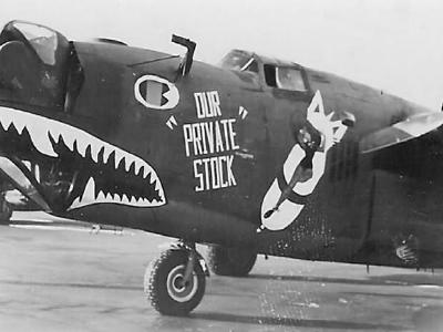 B-24J Liberator serial 42-73441 „Our Private Stock” of the 308th Bomb Group 373rd BS – nose art