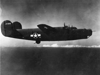B-24J Liberator Bomber In Flight 42-73250